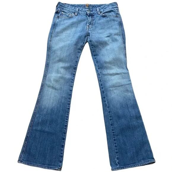 7 FAM Mankind A Pocket Design Boot Cut Flare Light Blue Wash Denim Jeans 27 - Picture 8 of 8